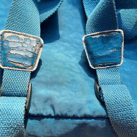 Vintage Kipling Backpack Duffle Bag Drawstring Nylon Medium, Teal - Picture 11 of 11